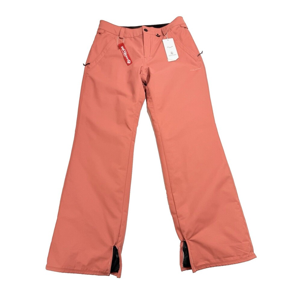 Volcom Womens Snowboard Ski Pants L Coral Peach Waterproof 10K Insulated NWT